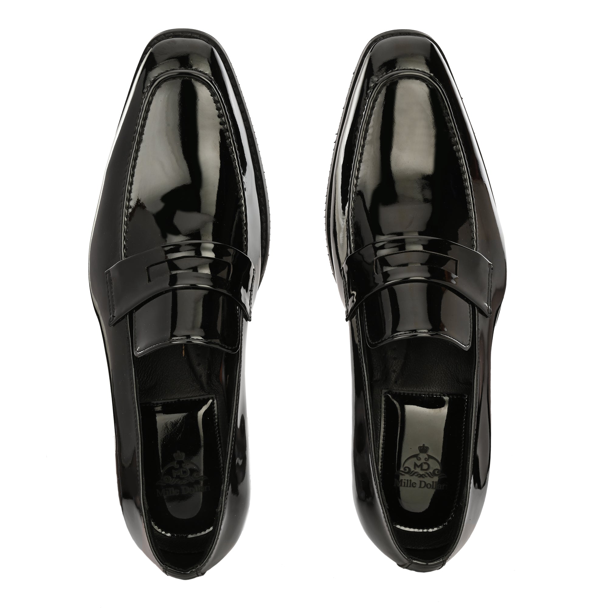 Men’s Black Patent Leather Penny Loafers
