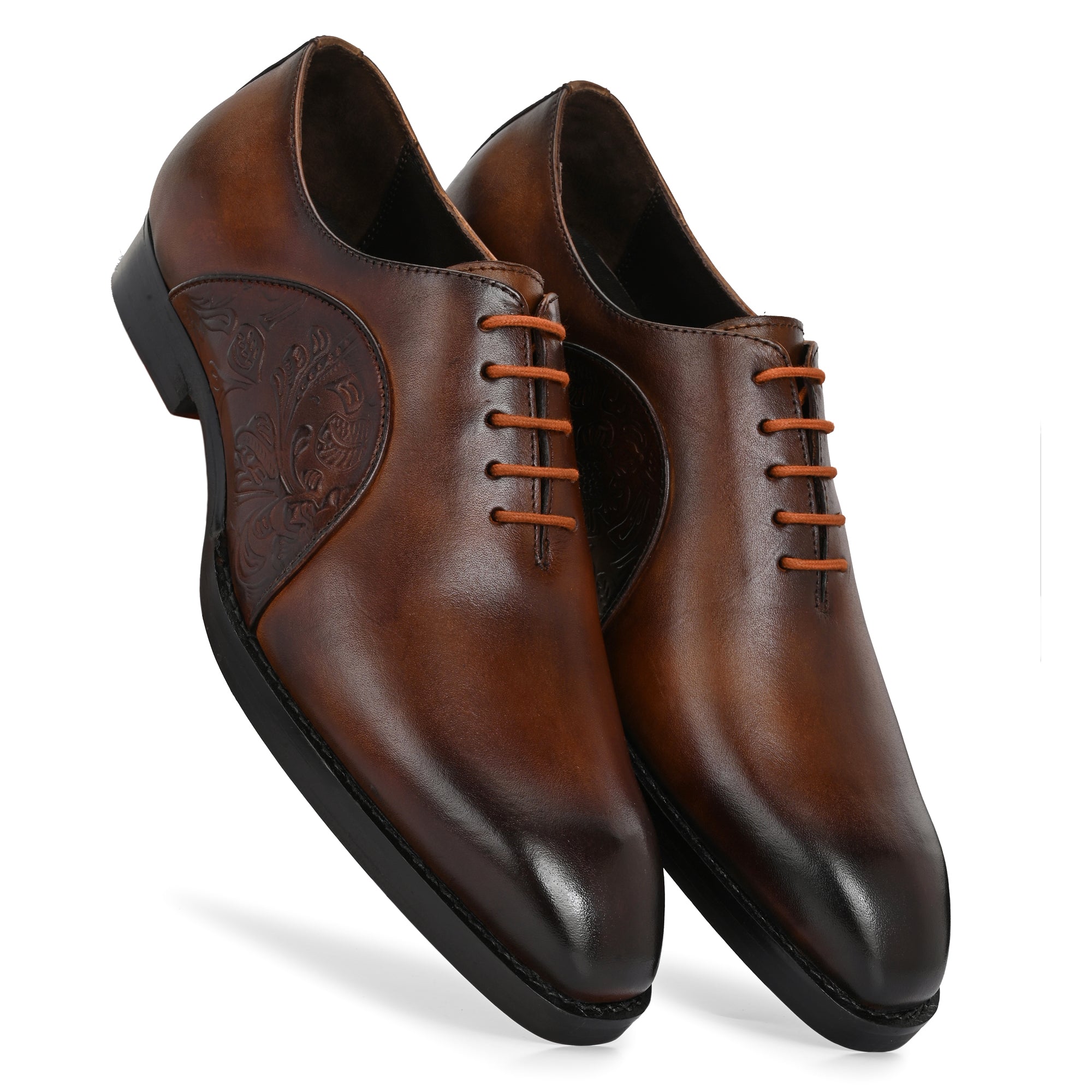 Mille Dollari Handcrafted Brown Burnished Leather Oxford Shoes – Luxury Italian Finish