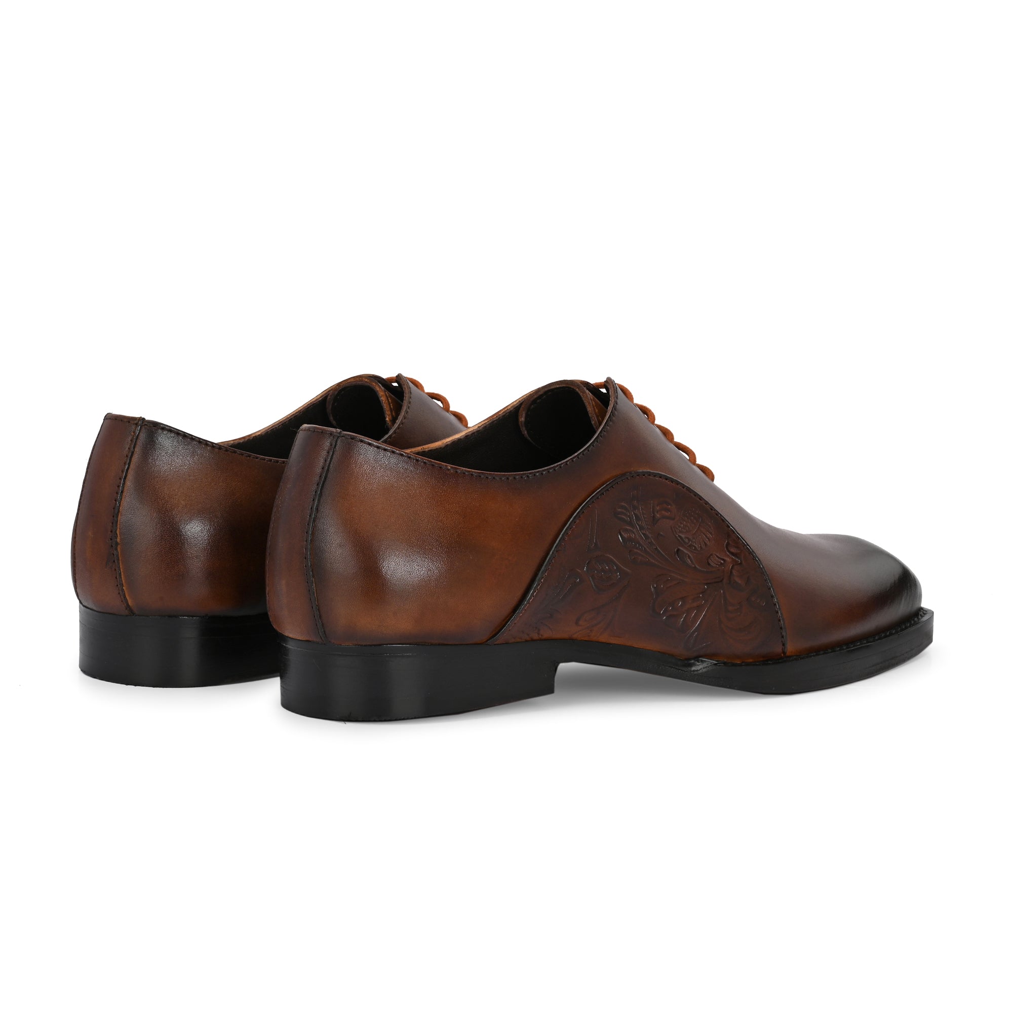 Mille Dollari Handcrafted Brown Burnished Leather Oxford Shoes – Luxury Italian Finish