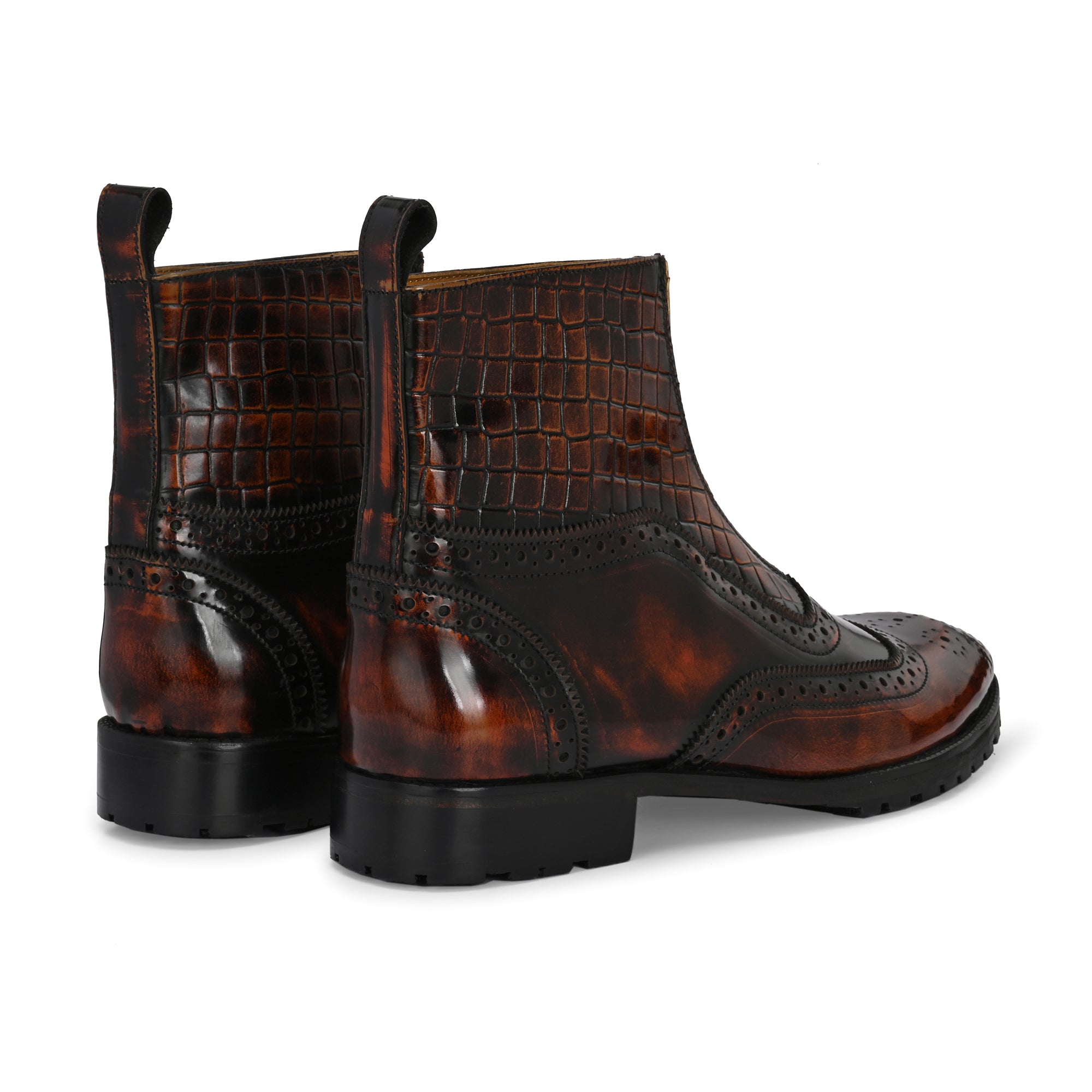 Men’s Printed Leather Boots