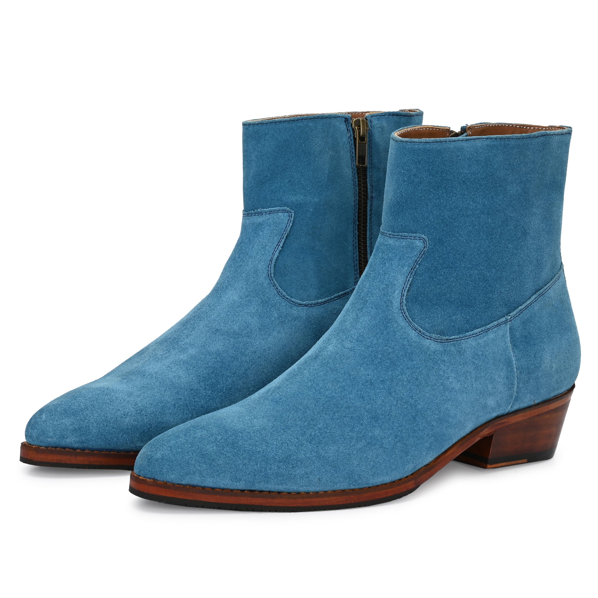 Men’s Pointed Toe Flatform Boots – Stylish Suede Regular Boots for Everyday Fashion