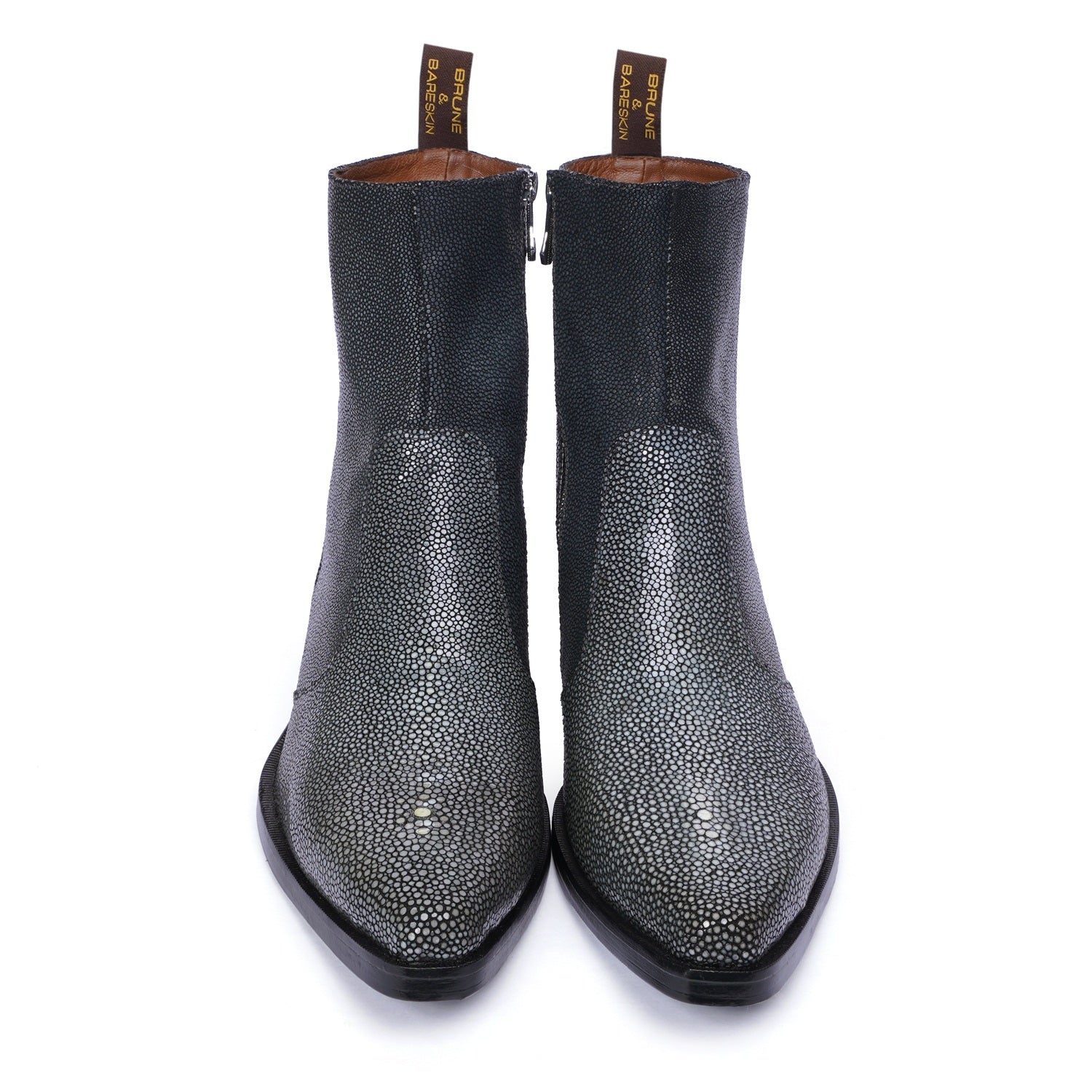 Men’s Textured Leather Ankle Boots | Premium Stingray-Style Finish | Side Zip Formal & Casual Boots