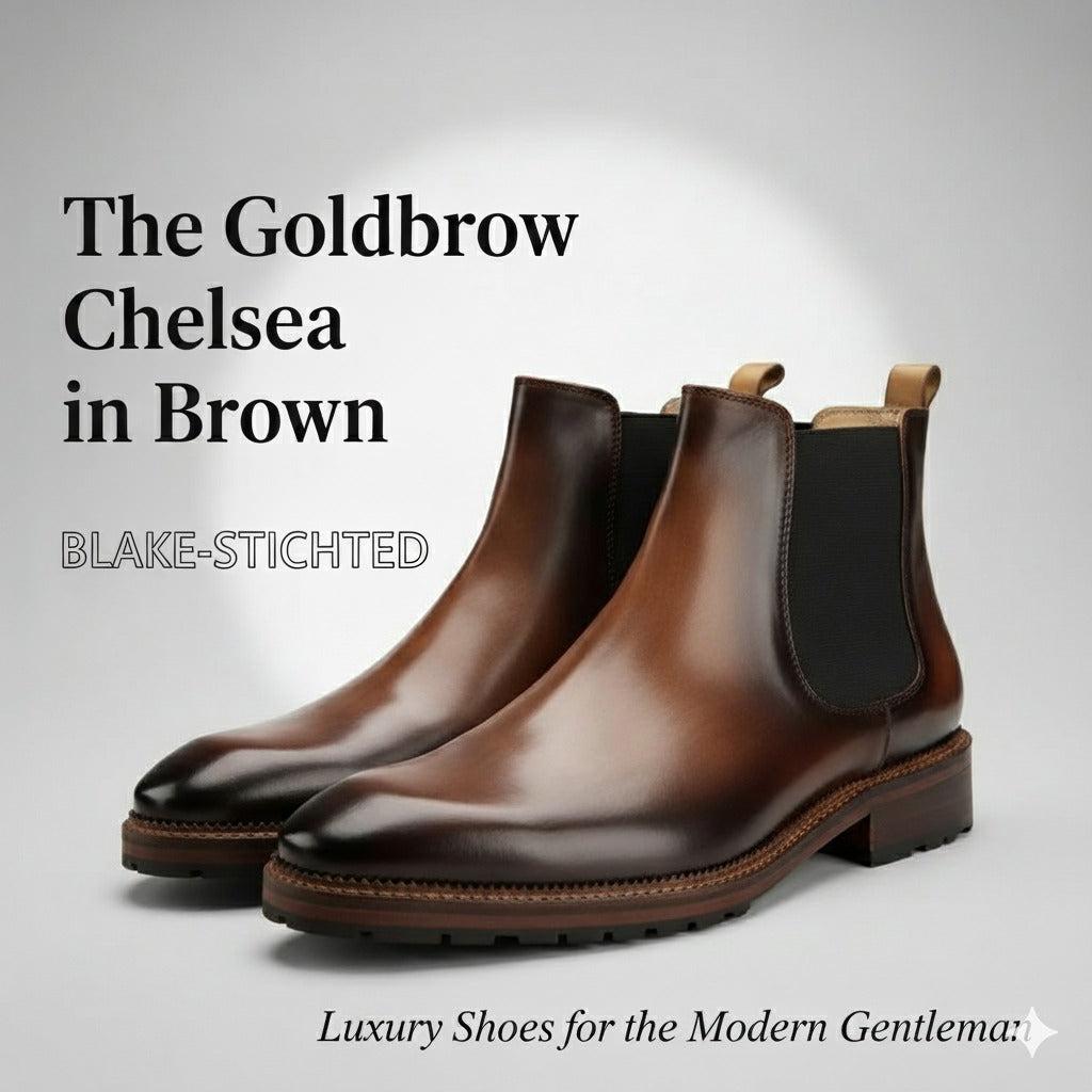Fenland brown leather Chelsea boots for men, Blake-stitched with a premium polished finish.