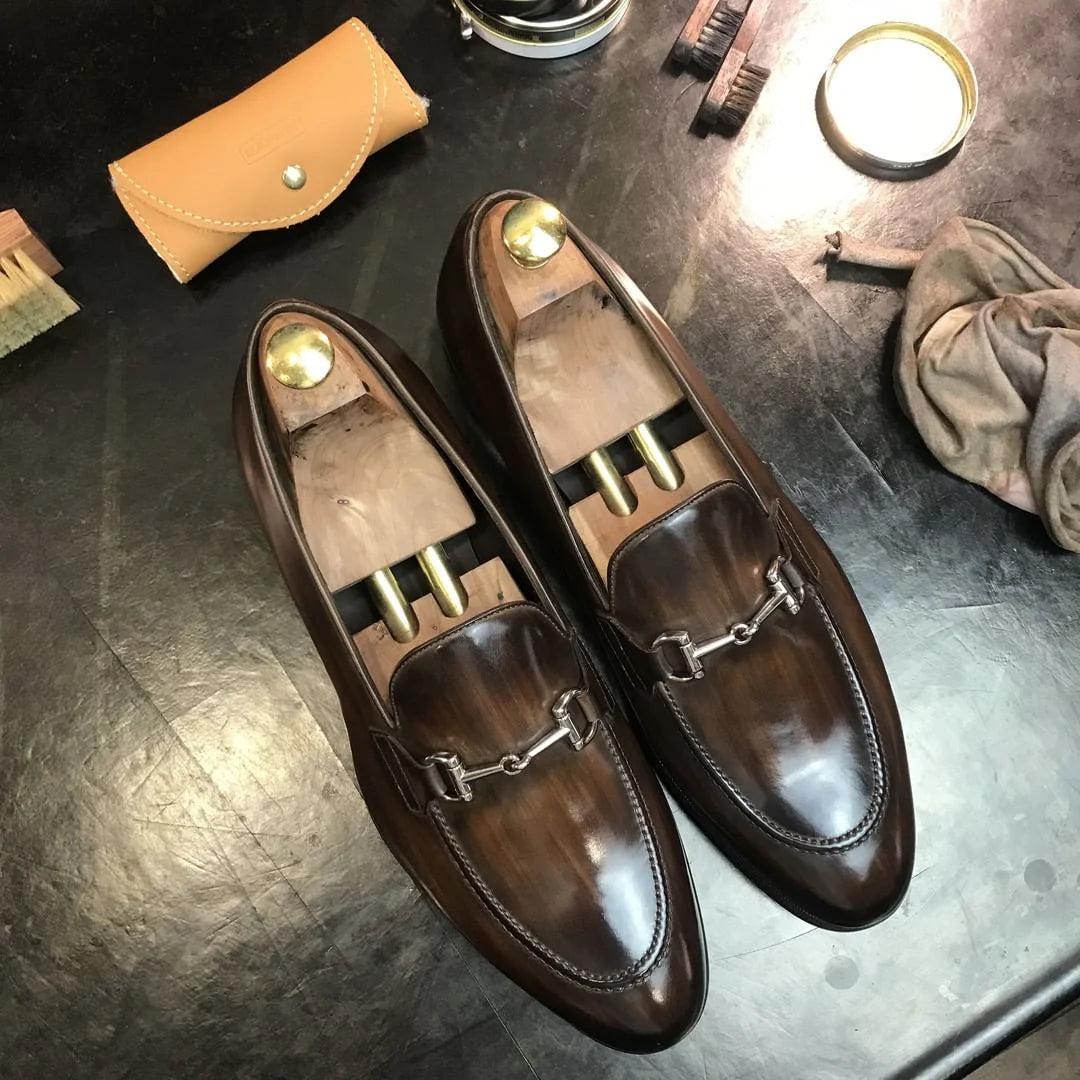 Cordoba Brown Leather Horse Bit Loafers