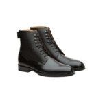 Comfortable High Quality Black Grain Derby Boot