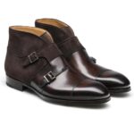 BROWN LEATHER BATASANG MONK STRAP BOOTS