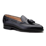 BLACK LEATHER SWALE TASSEL LOAFERS