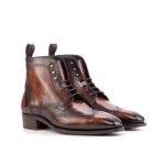 Cuban Heel Patina Brogue Boots BARACOA