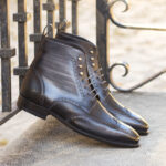 Grey Patina Leather Brogue Boots SIBERUS