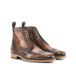 Brown Patina Leather Brogue Boots SUDAN