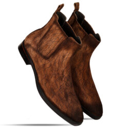 The Iceman Chelsea Boot in Printed Suede Leather by Mille Dollari