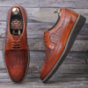 Italian Rubber Sole lace-up sneakers in brown