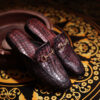 Hale Luxury Horsebit Slippers by Mille Dollari with embossed design and Italian leather sole.