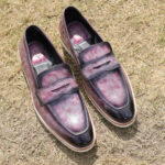 Marbled Maestro: Exquisite Marble Patina Penny Loafers