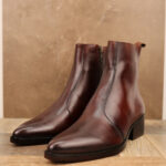 Montana Zipper Cowboy Boots In Cognac