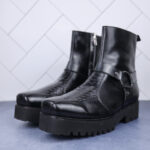 Berkeley Black Ankle Boots with Buckle Detail