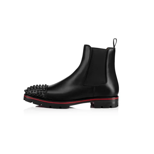 Mens Spikes Leather Designer Boots - Image 4