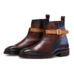 Cavalier Crest: Refined Marble Patina Boots