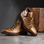 RegalSavoy Chukka Boots – Bold Curry Croco Leather with Timeless Style