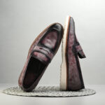 Marbled Maestro - Marble Patina Penny Loafers for Timeless Sophistication