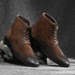 Combat Brown Rugged Boots - Premium Oil Pull-Up Leather for Ultimate Durability