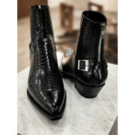 Alessia Exotic Black Croc & Python Print Slip-On Zipper Boots for Men