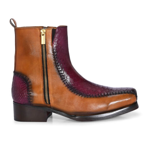 Monarch Dual-Tone Broad Toe Boots | Exotic Elegance - Image 2