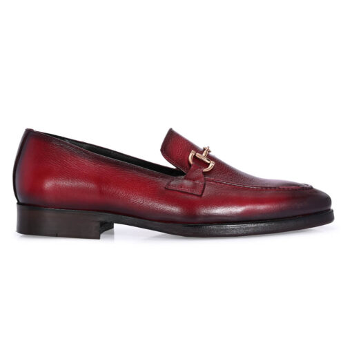 Luxora: Men's Hand-Painted Leather Loafers with Gold Horsebit - Image 2