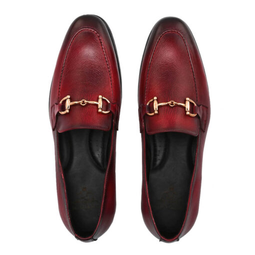 Luxora: Men's Hand-Painted Leather Loafers with Gold Horsebit - Image 6