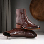 Majestic Embossed Italian Leather Boots for Discerning Gentlemen