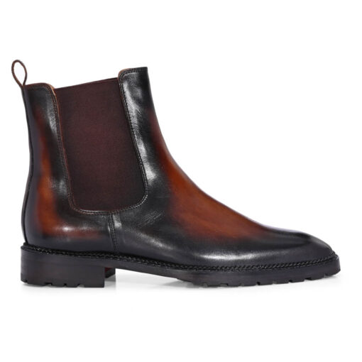 Trailblazing Brown and Black Chelsea Boots for Men - Image 2