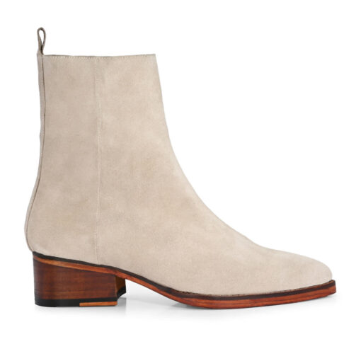 Elegance Personified: Cream Suede Ankle Boots for Timeless Style - Image 2