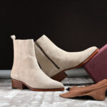 Elegance Personified: Cream Suede Ankle Boots for Timeless Style